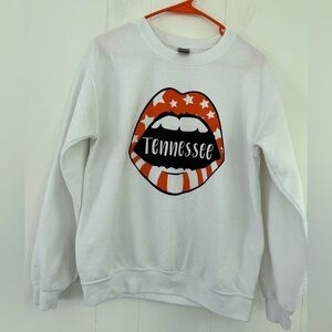 Tennessee Lips White Sweatshirt VOLS Size Small